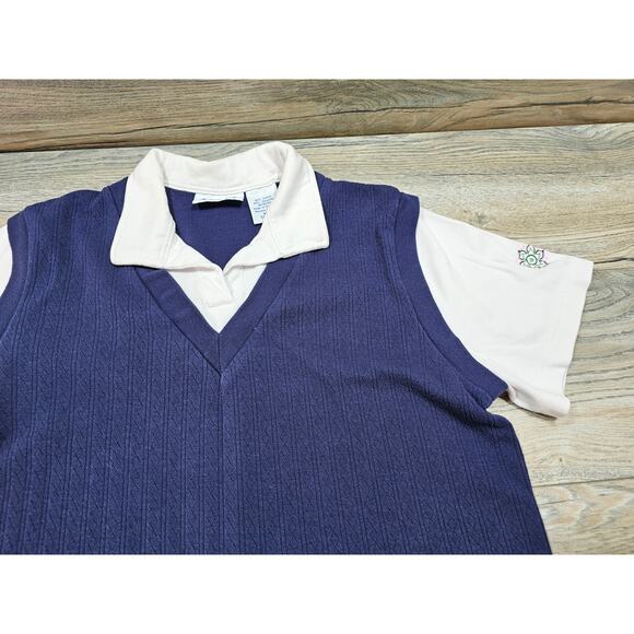 Vintage Blair Collared Sweatshirt Women's Short Sleeve Size Medium - Picture 2 of 6